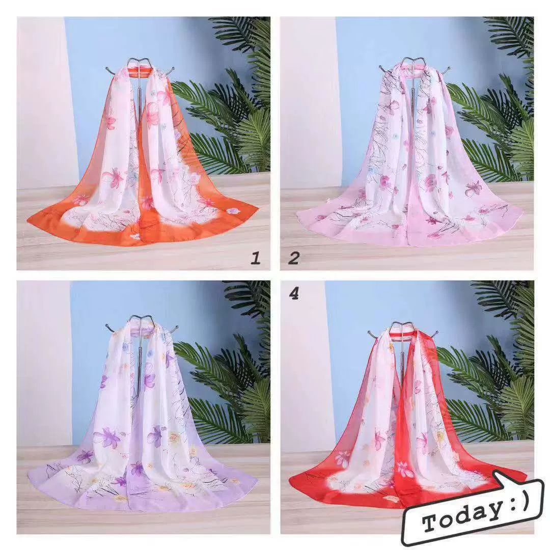 新款雪纺小长巾印花丝巾丝薄热销百搭小纱巾春秋爆款厂家直销批发