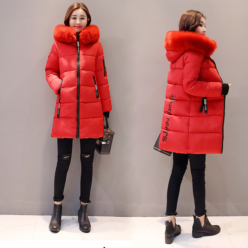 Cotton clothes women 2023 winter clothes new Korean version of fashion medium length cotton clothes women's large size slim hooded coat female cotton padded jacket