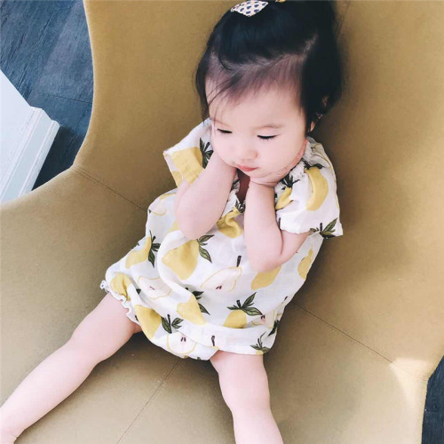 INS baby short-sleeved shorts set, baby gauze summer newborn pajamas, baby pajamas