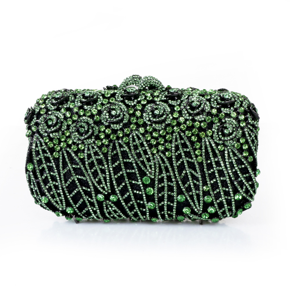 Bolsas de banquete de damas europeas y americanas no vacías de metal rosas de diamantes bolsas de cena de cristal hechas a mano con diamantes Aliexpress