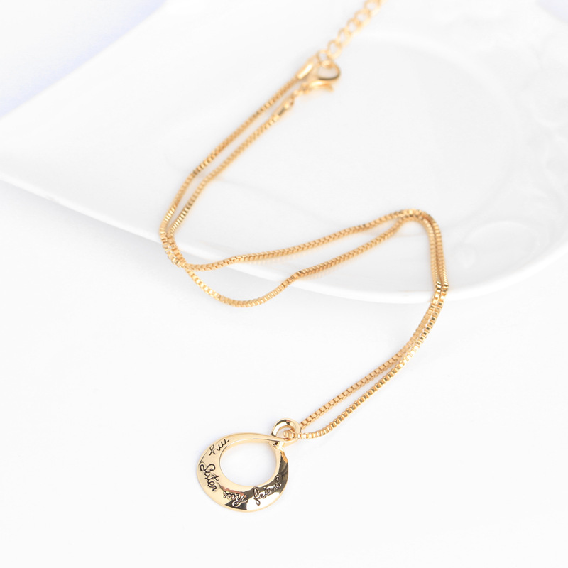 Explosion Models Waterdrop Necklace My Good Sister Hollow Pendant Necklace Accessories display picture 5