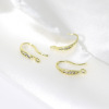 Accessory, copper zirconium, golden earrings from pearl, micro incrustation, Korean style, 14 carat