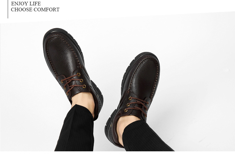 Men's Casual Low-top Lace-up Leather Casual Shoes_vogvips.com