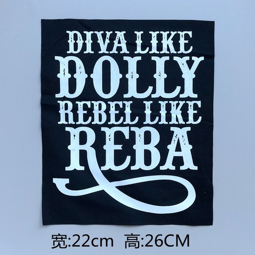 Fashion letter fabric accessories screen printing patches, clothing, bags, shoes, and hats patch, edge locking micro-emblem transfer fabric labels