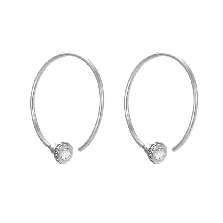 Moda Forma De C Acero Inoxidable Pendientes display picture 1