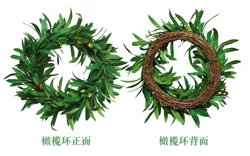 亚马逊爆款仿真橄榄叶花环橄榄果子花环门饰壁挂工厂批发跨境货源-阿里巴巴