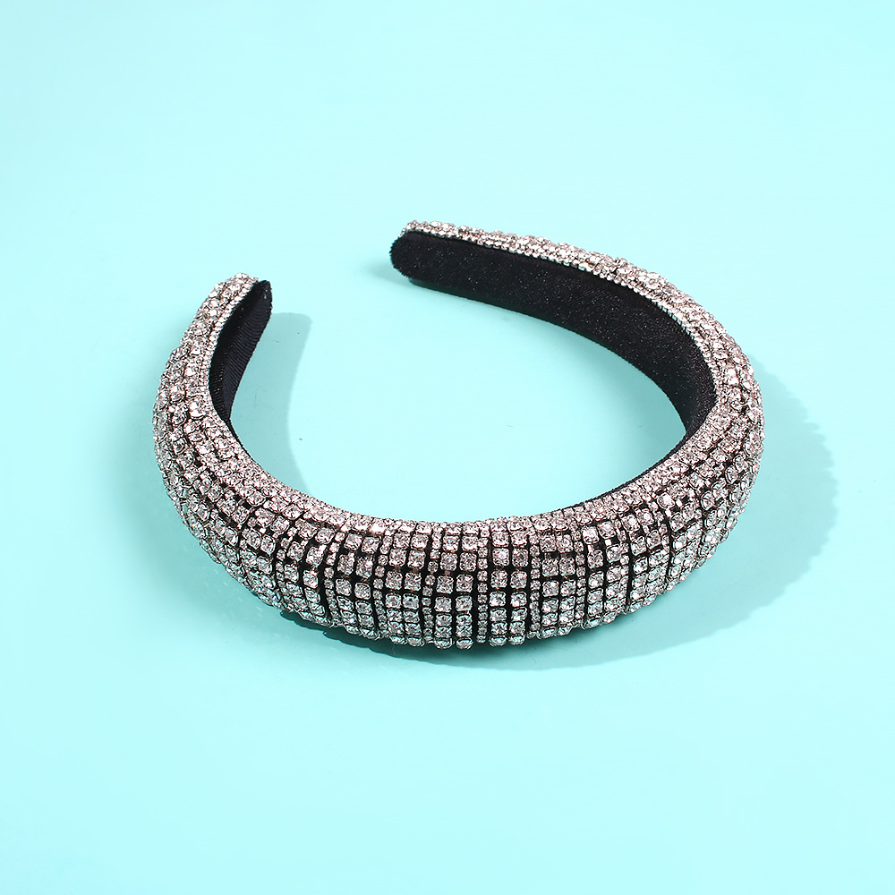 Full Diamond Hair Hoop Thick Non-slip Hairpin Sponge Rhinestone Headband Female Headdress display picture 7