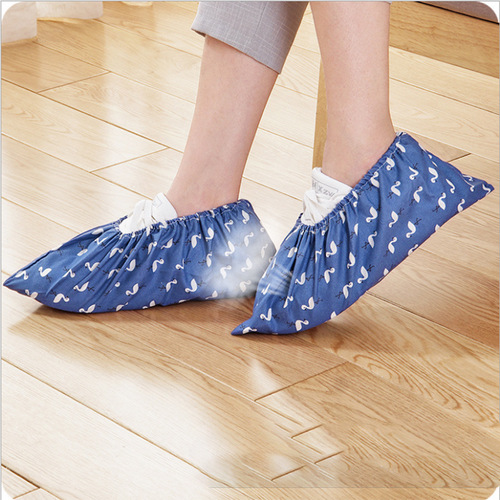 Home washable elastic adult dust-proof cloth shoe covers indoor home student computer room Internet cafe wearing fabric foot covers