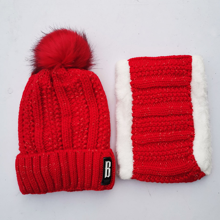 Auumn and Winer New Collecion wih Velve, Thickened Leer B, Ball, Knied Wool Ha, Two Piece Se, Women's Warm_voghion.com