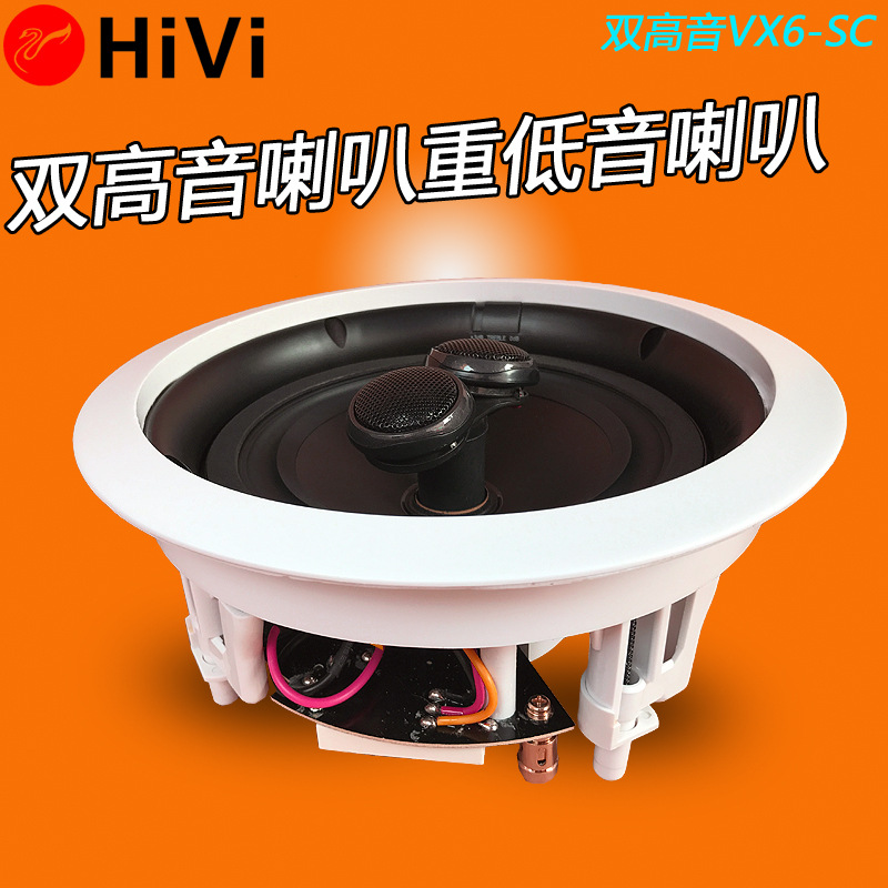 Hivi/惠威 VX6-SC吸顶定阻喇叭高保真双高音同轴立体声天花音箱