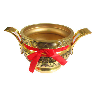 厂家合金双耳香炉 精品家居寺庙上香香炉 招财进宝 佛光普照摆件|ms