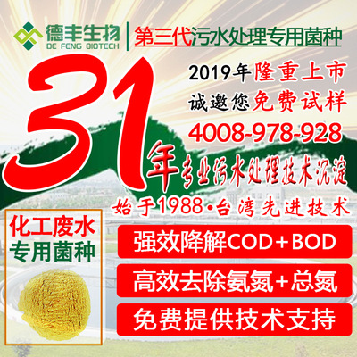 【德丰30年】化工污水处理菌专用微生物细菌 菌种高效去除氨氮cod