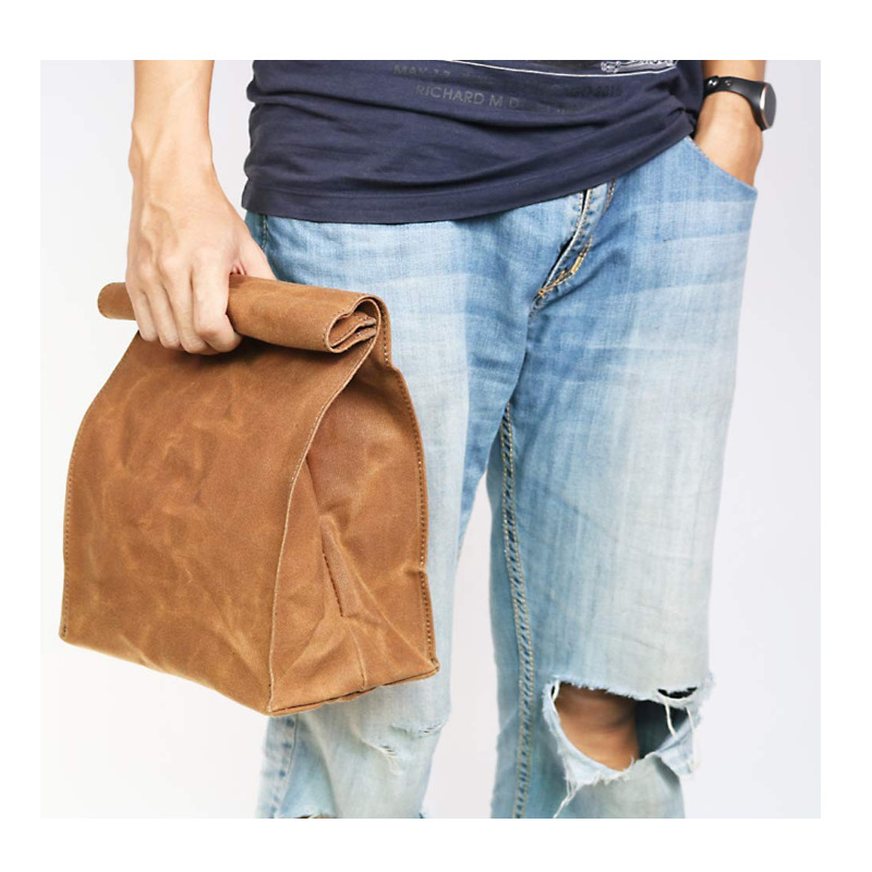 定制帆布早餐袋 外卖手拿防尘食品收纳袋 出游便当糕点袋