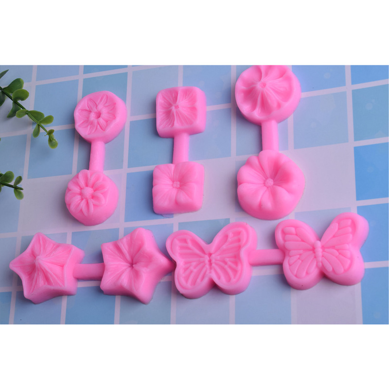 New four-leaf clover butterfly flower chrysanthemum leaf embossed silicone mold diy fondant baking cake decoration mold