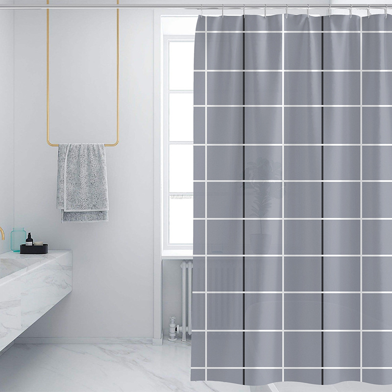 Amazon explosions factory direct geometric bathroom curtain Nordic polyester bathroom curtain waterproof hotel shower curtain