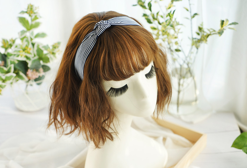 New Blue And White Striped Fabric Headband Wholesale Nihaojewelry display picture 2
