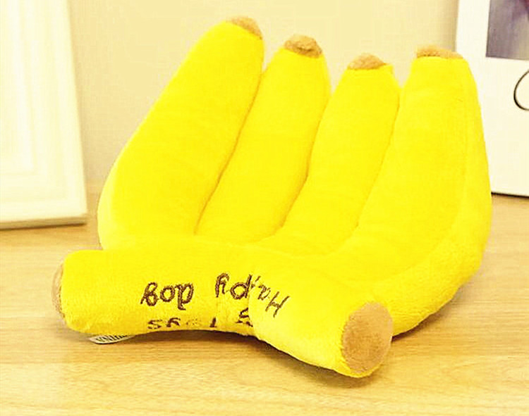Pet plush banana sound entertainment cleaning toy cat and dog special grinding teeth_voghion.com