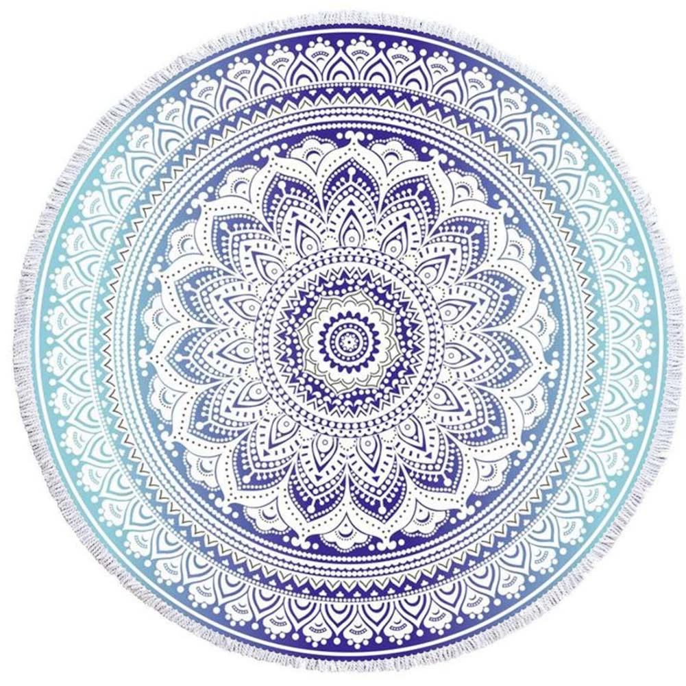 2 дня Мода Волосы Мандала круглый печатных пляжное полотенце из микрофибры пляж Подушка 150 кисточкой края