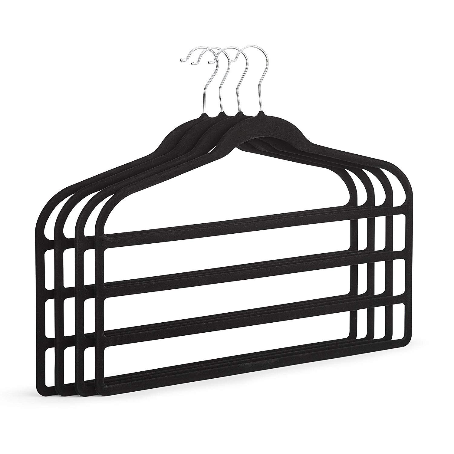thumbnail image 2 of Percha para pantalones cortos antideslizante que ahorra espacio, perchas para pantalones vaqueros, perchas de terciopelo múltiples, organizador de armario, almacenamiento y organización para, 2 of 5
