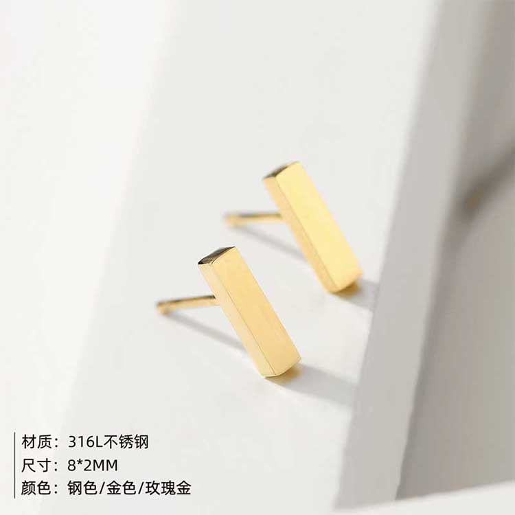 Fashion Geometric Stainless Steel No Inlaid 14K Gold Plated Earrings display picture 13