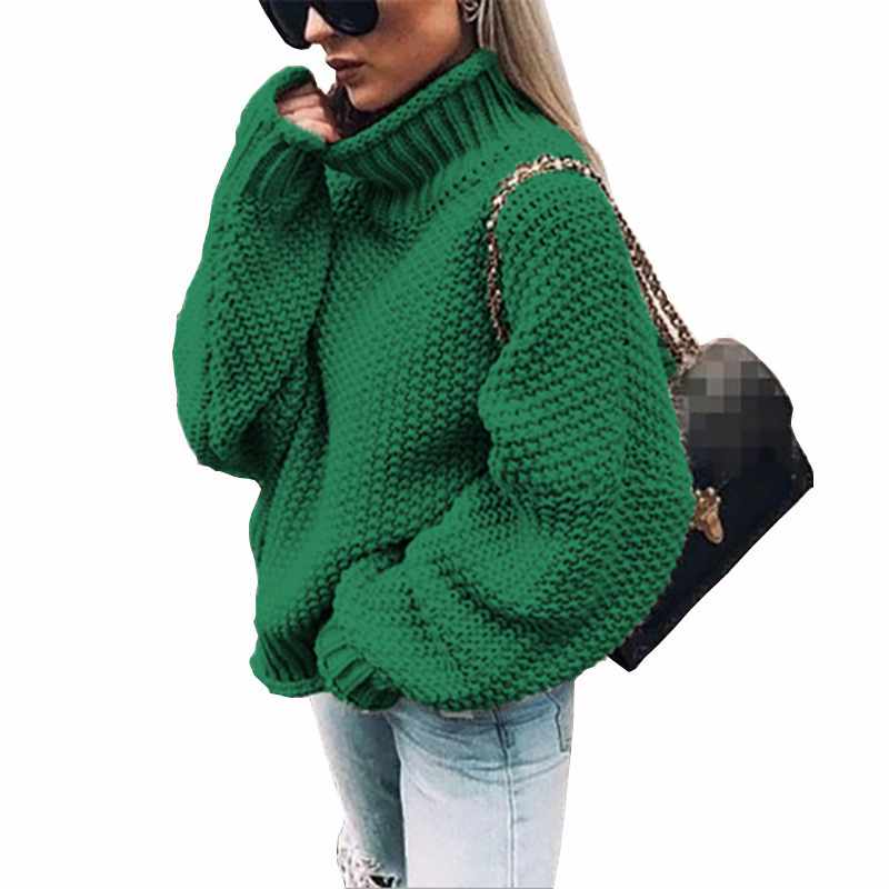 Suéter de Punto Holgado con Cuello Alto para Mujer, Otoño/Invierno 2025, Nuevo en Amazon y Wish, Estilo Europeo y Americano