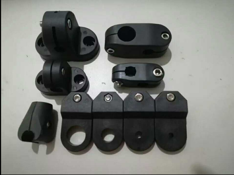 塑料十字固定夹支柱 输送带护栏十字承夹支架光轴连接件管夹t型座