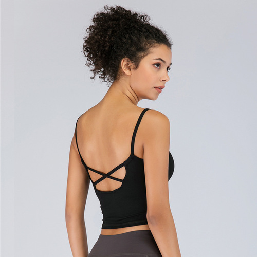 Running fitness yoga vest women yoga sexy slim belt back Yoga Top sweat absorbing quick drying sports bra