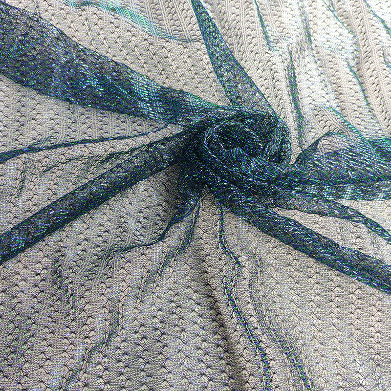 直条网特殊材料复合面料金银丝系时尚网布涤纶网布箱包衣服饰舞台