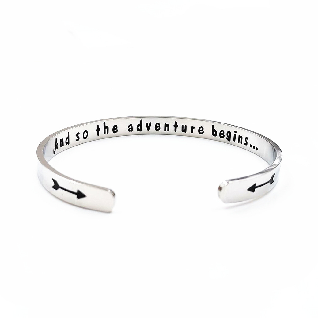 Yunna AliExpress Amazon nueva pulsera de doble flecha Keep fucking going pulsera de acero inoxidable