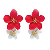 Accessory, long spray paint, universal earrings, simple and elegant design, flowered, wholesale