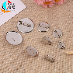 Nickel-plated round pin brooch DIY materials accessories hair clip hair accessory clothing brooch accessories manufacturer wholesale