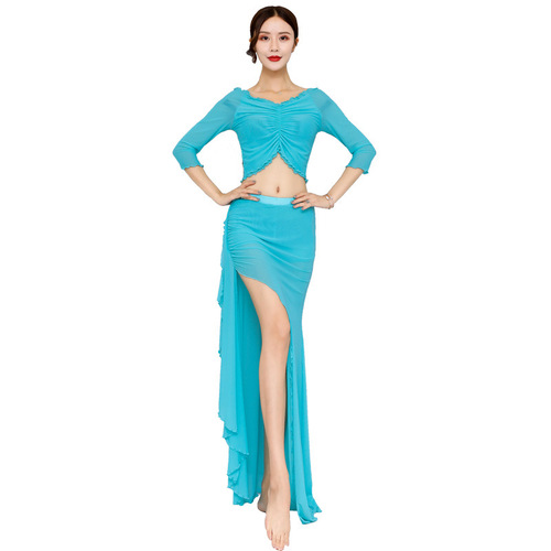 Honghua Belly Dance Practice Clothing Beginner Clothing Women's Suit Belly Dance Dance Clothing Autumn Performance Long Skirt
