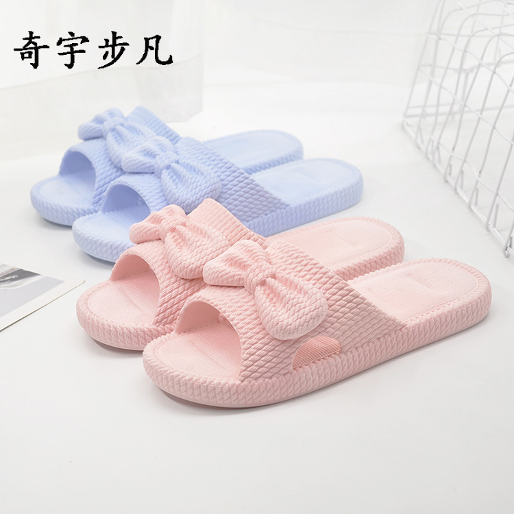 新款四季情侣蝴蝶结凉拖鞋轻便透气凉拖鞋防滑耐磨男士家居浴室+