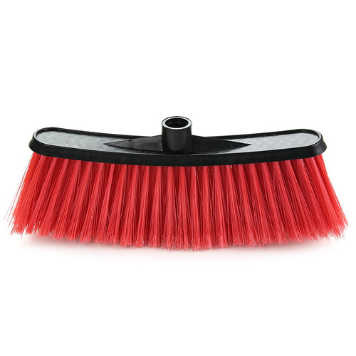 Broom head foreign trade soft bristle brush household straight broom plastic velvet broom solid color can be equipped with wooden pole source goods