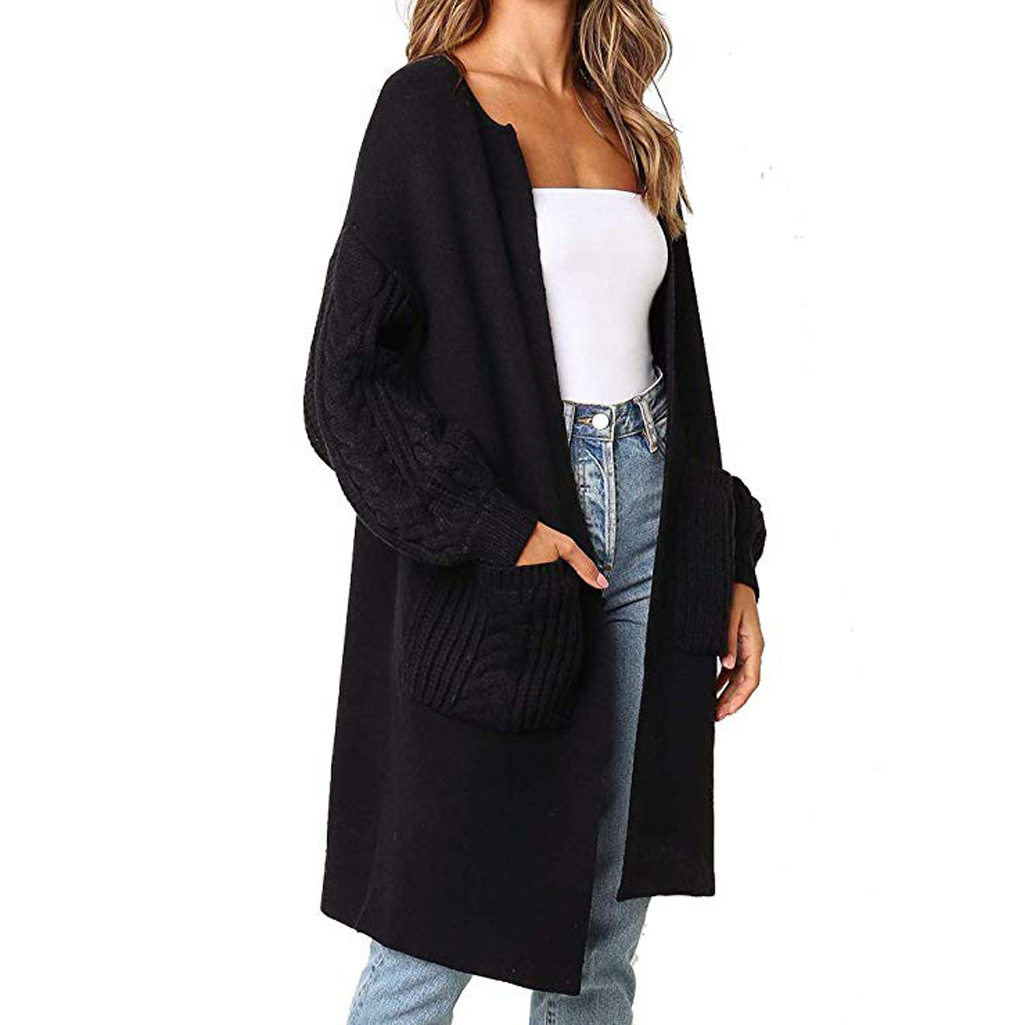 women s solid color V-neck twist lantern sleeve knitted cardigan nihaostyles clothing wholesale NSBY76910