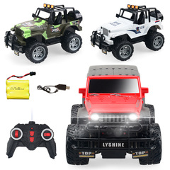 【】Electric children's four-way remote control car toy 1:18 off-road vehicle racing model toy rechargeable
