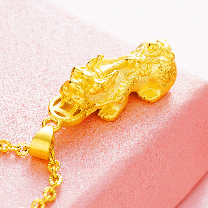 Tienda de oro mismo estilo en línea celebridad lingote de oro colgante Vietnam arena oro sólido esmerilado chapado 999 colgante de oro real