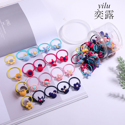 50 pieces of children's hair ties set, small rubber bands, cute hair ropes for little girls to tie their hair without hurting the hair rope box