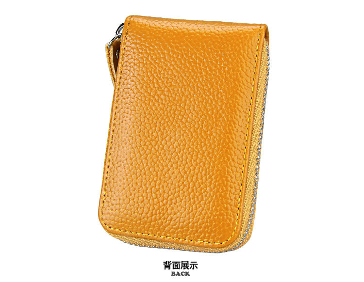 60g Weight Zipper Closure Type Business Occasion Genuine leather Material Solid Color Pattern Unisex Gender Coffee, Royal Blue, Orange, Dark Blue, Pink, Purple, Red, Green, Yellow, Black Color Unisex Solid Color Genuine Leather Coffee Royal Blue Orange Zipper Card Holders 16