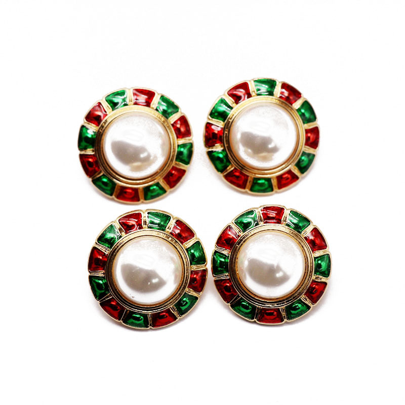 Hersteller Liefern Runde Perlen Ohrringe, Ohrringe, Rote Grüne Tropf Perlen, Silberne Nadel Ohrringe, Ohrringe display picture 6