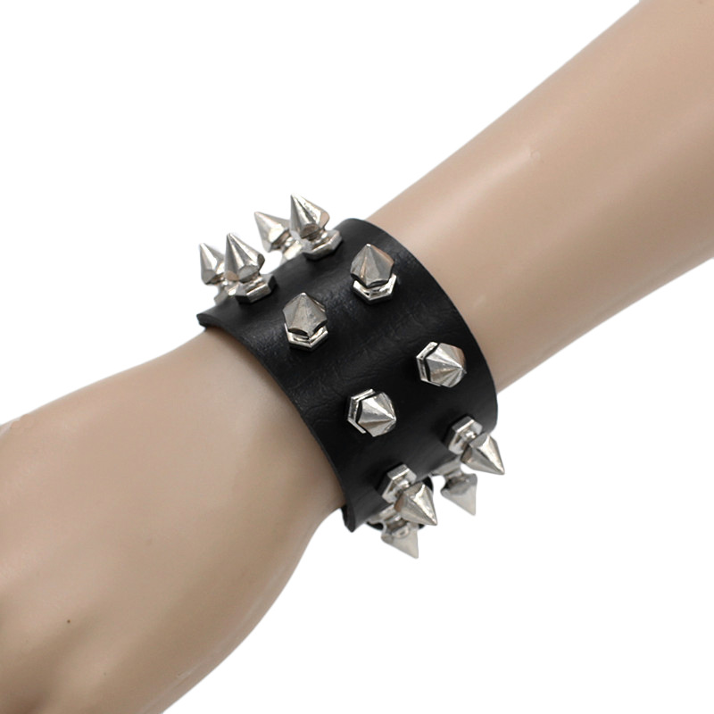 1 Piece Quantity Punk Solid Color Pu Leather Alloy  Unisex Wristband