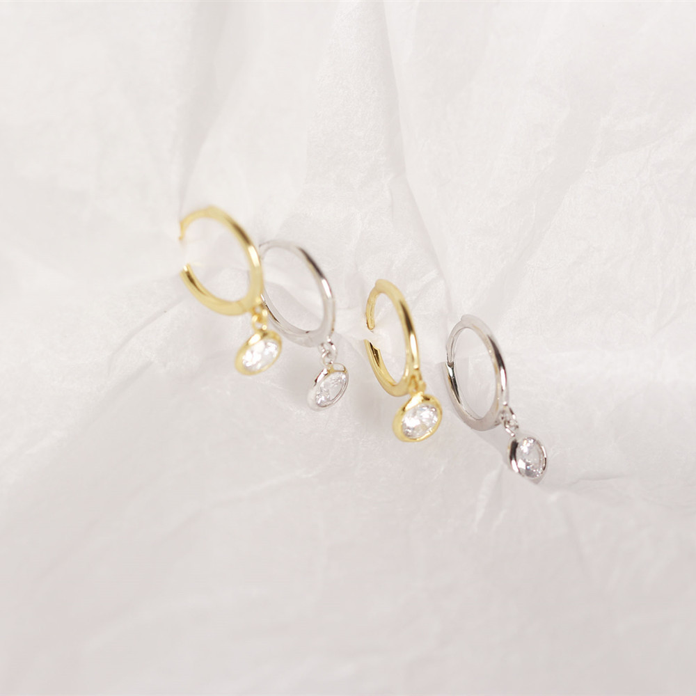 Geometric Fashion 925 Sterling Silver Gem Plating Earrings display picture 5