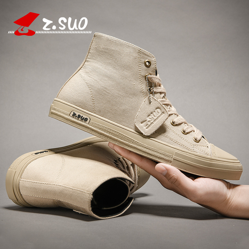 走索2019新款夏季透气男鞋韩版鞋子男潮鞋帆布鞋男百搭高帮布鞋