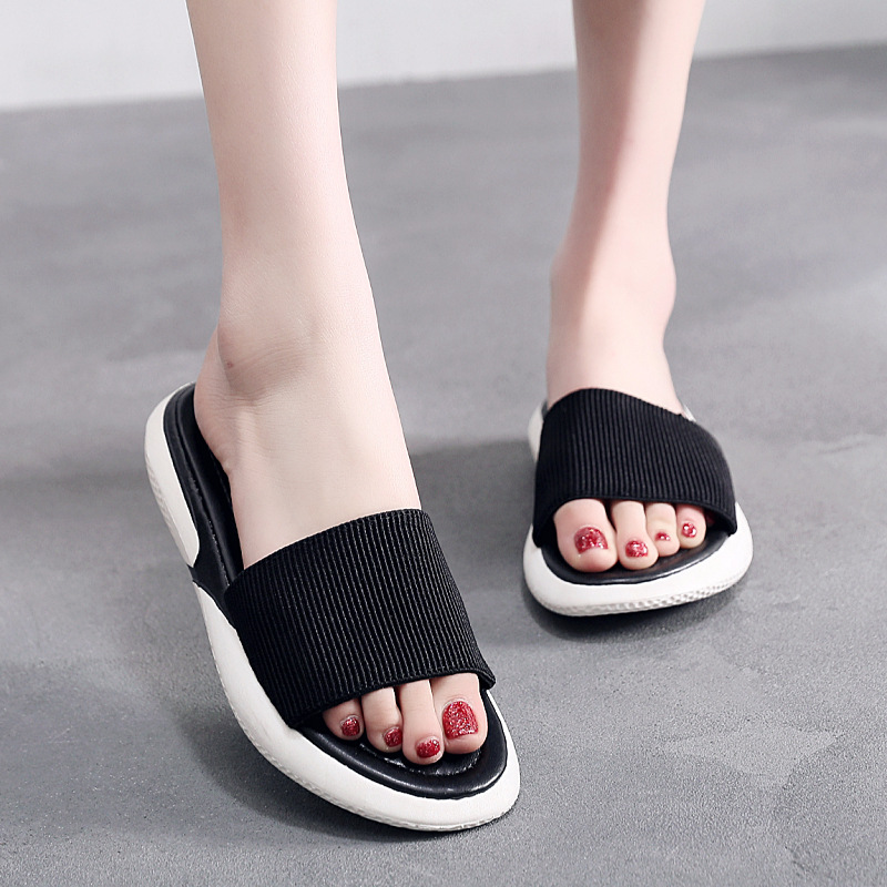 2019新款一字拖鞋女可爱ins夏季外穿时尚韩版平底网红凉拖鞋批发