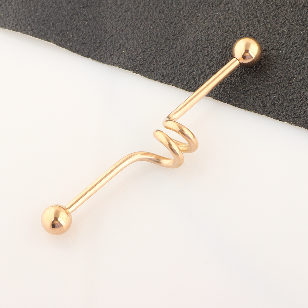 5-Piece Industrial Earring Set Long Rod Piercing Earrings Stainless Steel Ear Cartilage Jewelry Set detail image 10