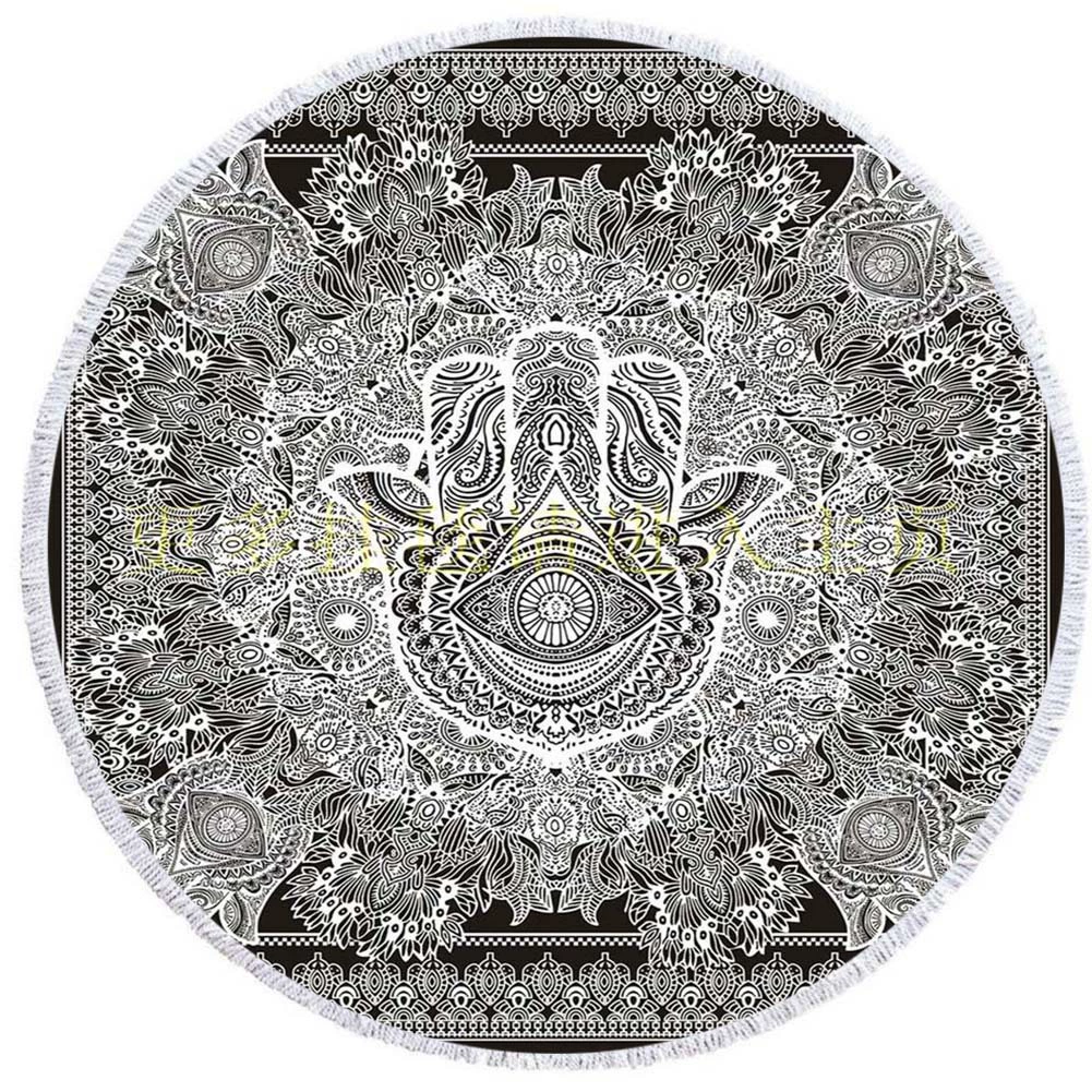2 день мода волосы Мандала круглый печатных пляжное полотенце из микрофибры пляж Подушка 150 кисточкой края