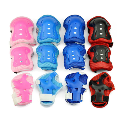 Children's thickened knee pads and elbow pads, a complete set of scooter protective gear, skates and roller skating 6-piece set