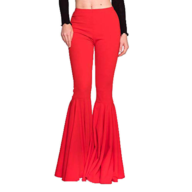 Vêtements pour femmes sirène grande taille taille haute slim élastique loisirs mode évasé YH8051_voghion.com