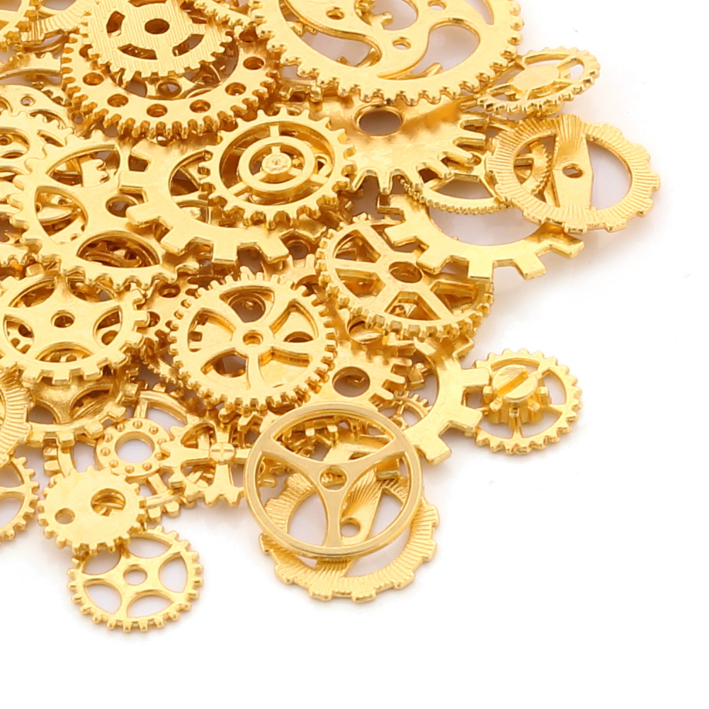 120g金属混合齿轮珠宝制作蒸汽朋克风齿轮吊坠小饰物DIY手链配件