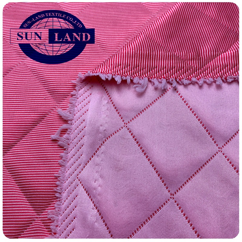 供应 电脑提花大菱阳涤形空气层 涤棉菱形格提花面料家纺女装服饰